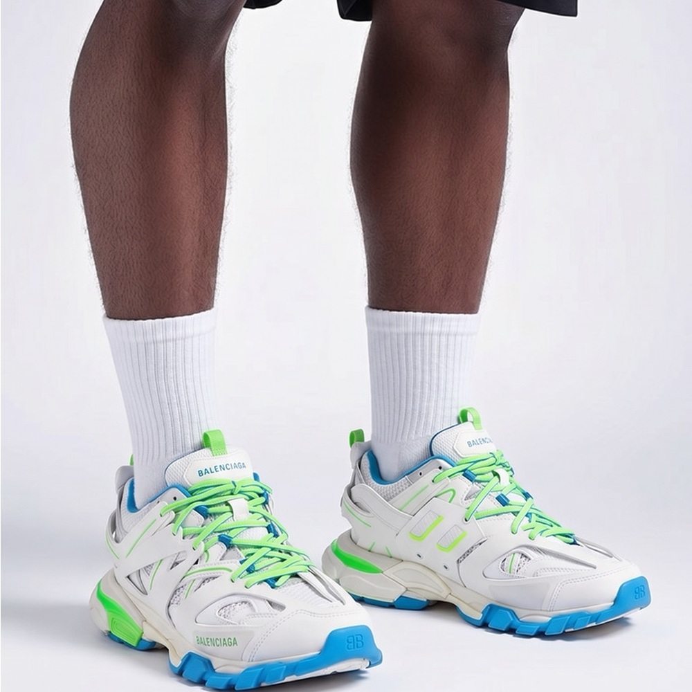 💯 - New Authentic Balenciaga Track Sneaker 'White Green'